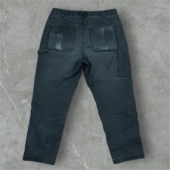 Abercrombie & Fitch Mens 34x27 Loose Fit Double Knee Carpenter Pant Gray Fading - Picture 2 of 10